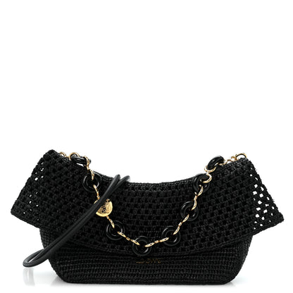 Loewe Raffia Donut Chain Medium Ola Shoulder Bag Black 1 of 12