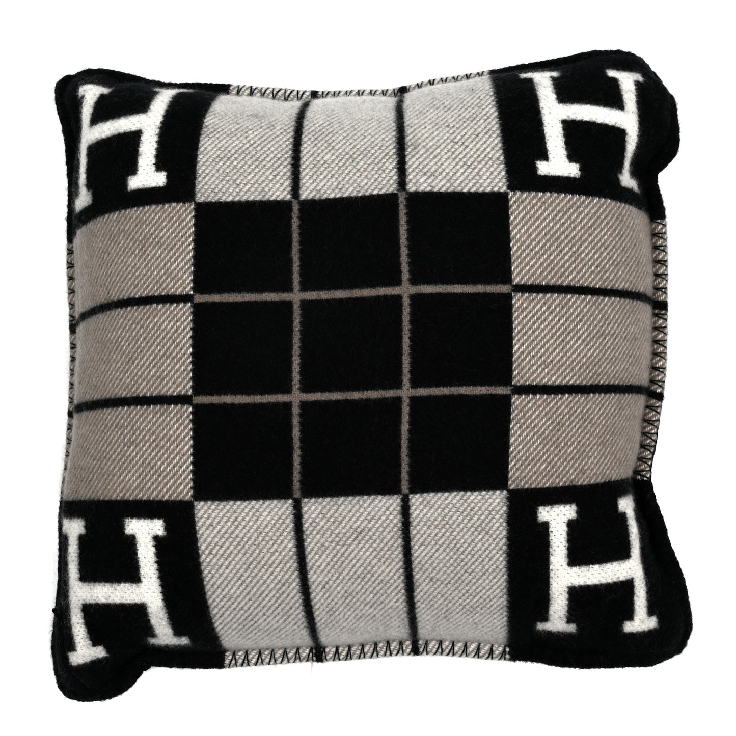 Wool Cashmere Avalon III Pillow PM Ecru Black