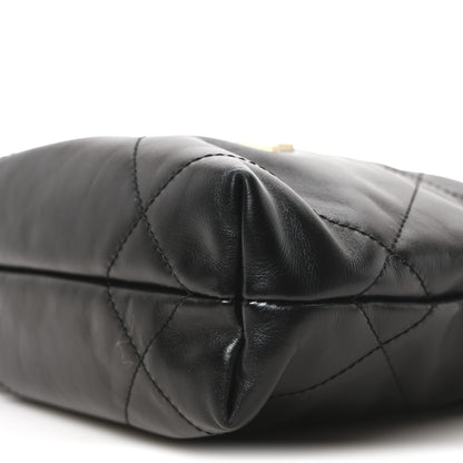 Chanel Shiny Calfskin Quilted Mini Chanel 22 Black White 10 of 10