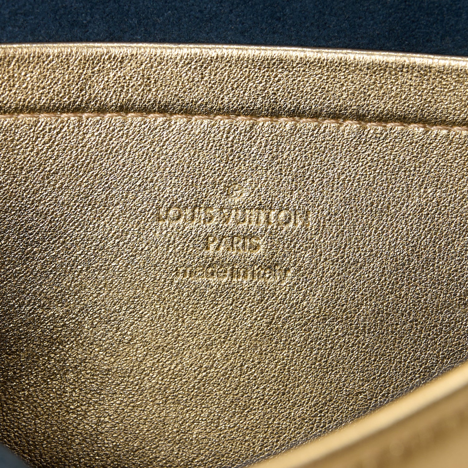 Louis Vuitton Metallic Lambskin Embossed Monogram Pochette Coussin Gold 6 of 9