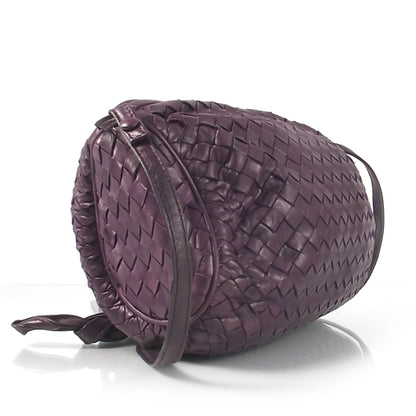 Bottega Veneta Leather Woven Shoulder Bag Purple 3 of 8