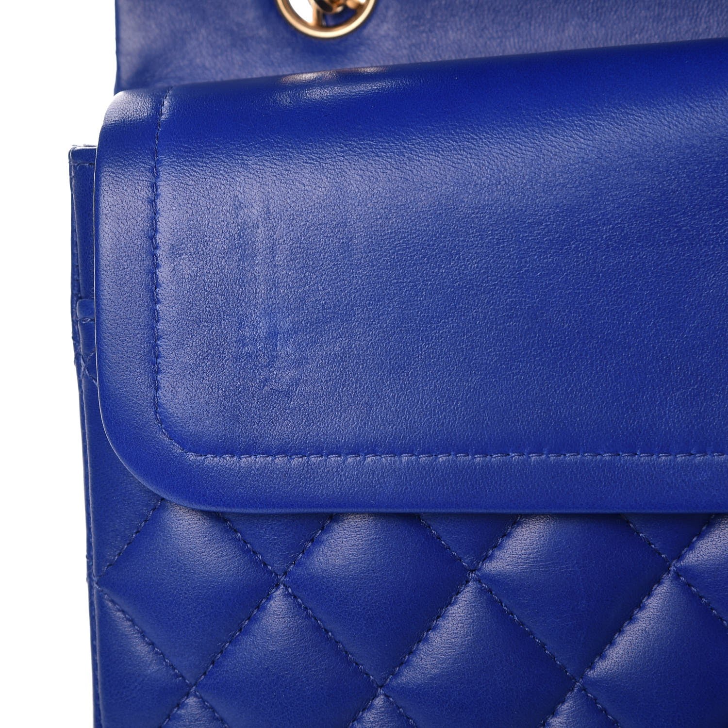 Chanel Lambskin Quilted Medium Double Flap Dark Blue 9 of 10