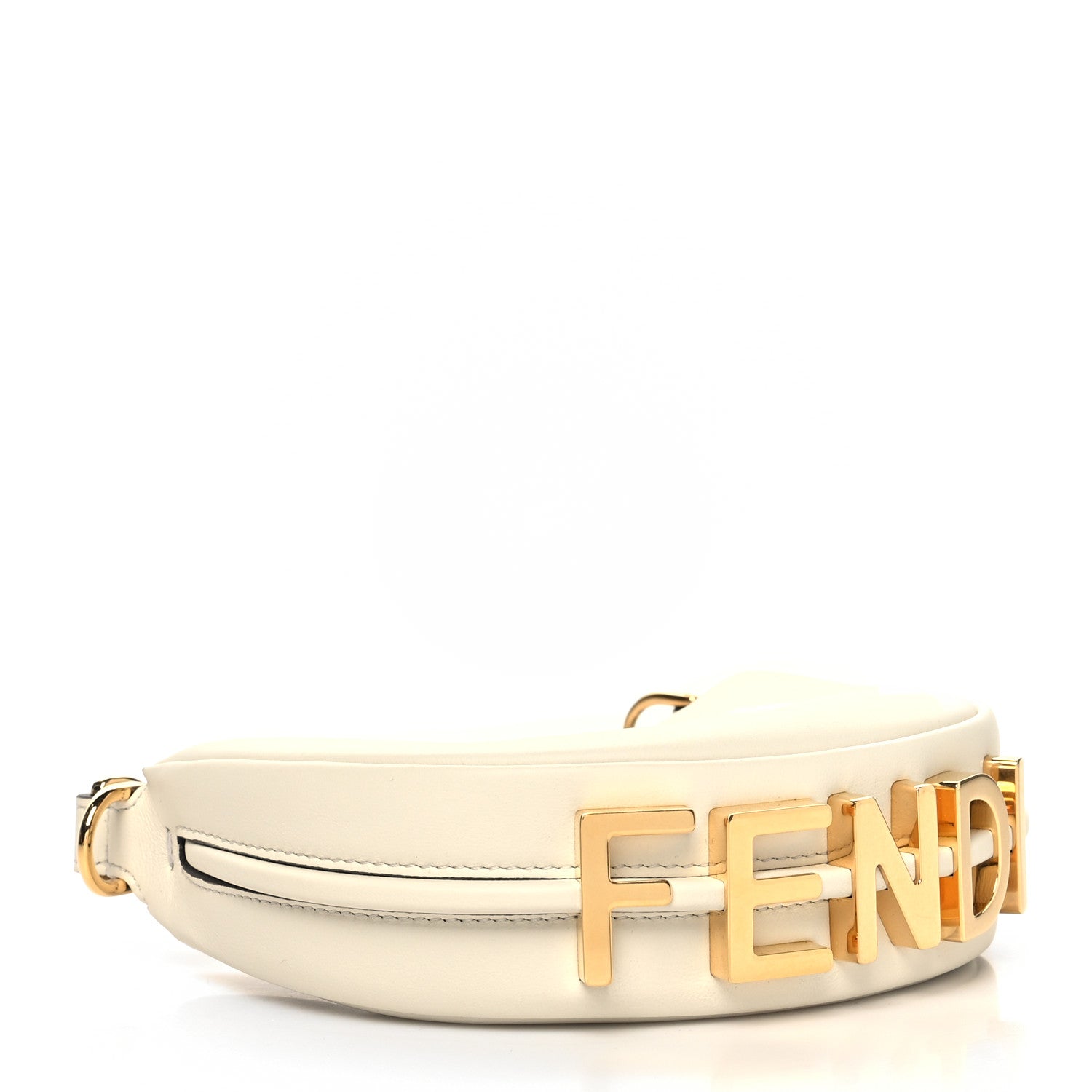 Fendi Vitello Grace Matte Nano Fendigraphy Hobo Charm White Ice 3 of 11