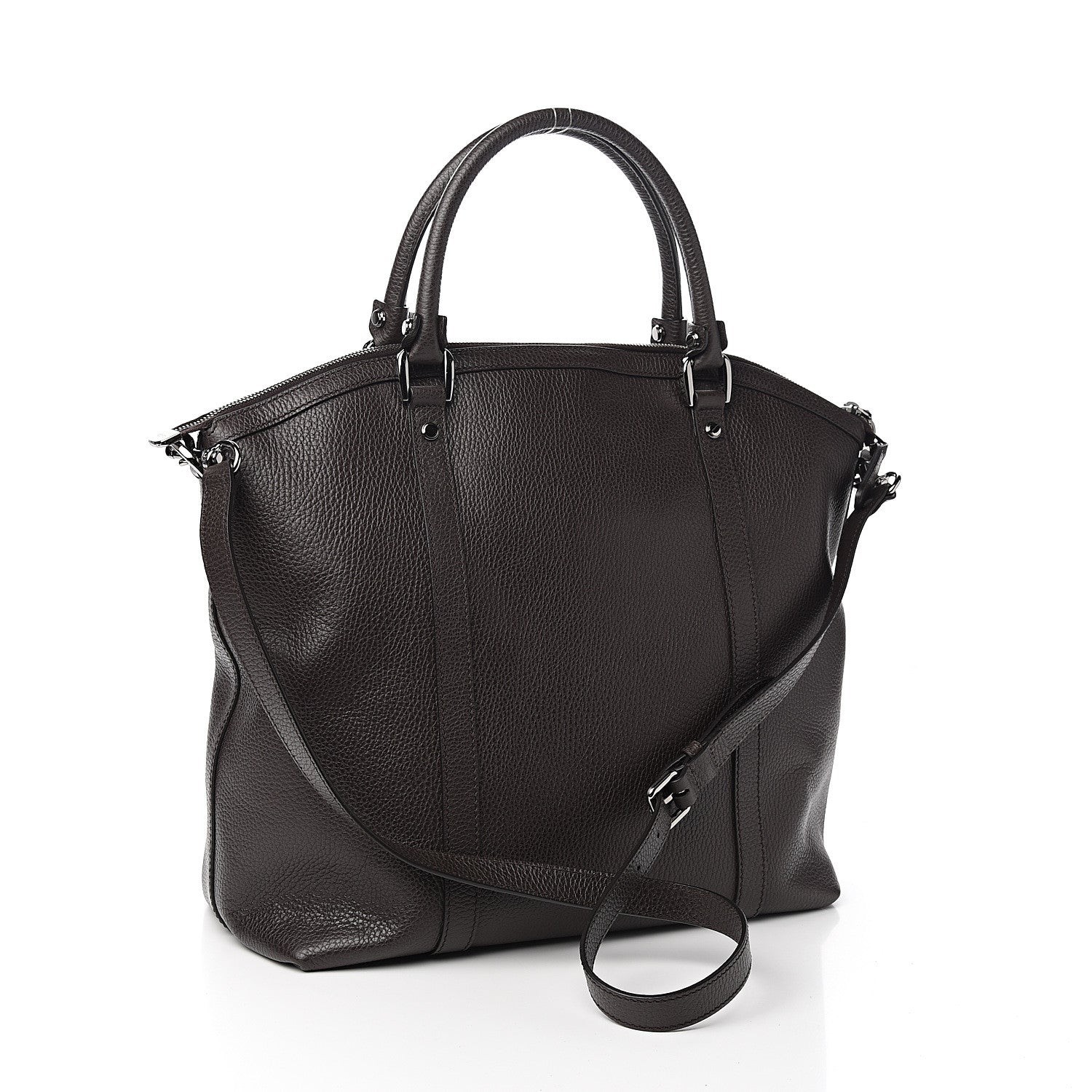 Gucci Calfskin Medium GG Charm Convertible Dome Satchel Dark Brown 2 of 9