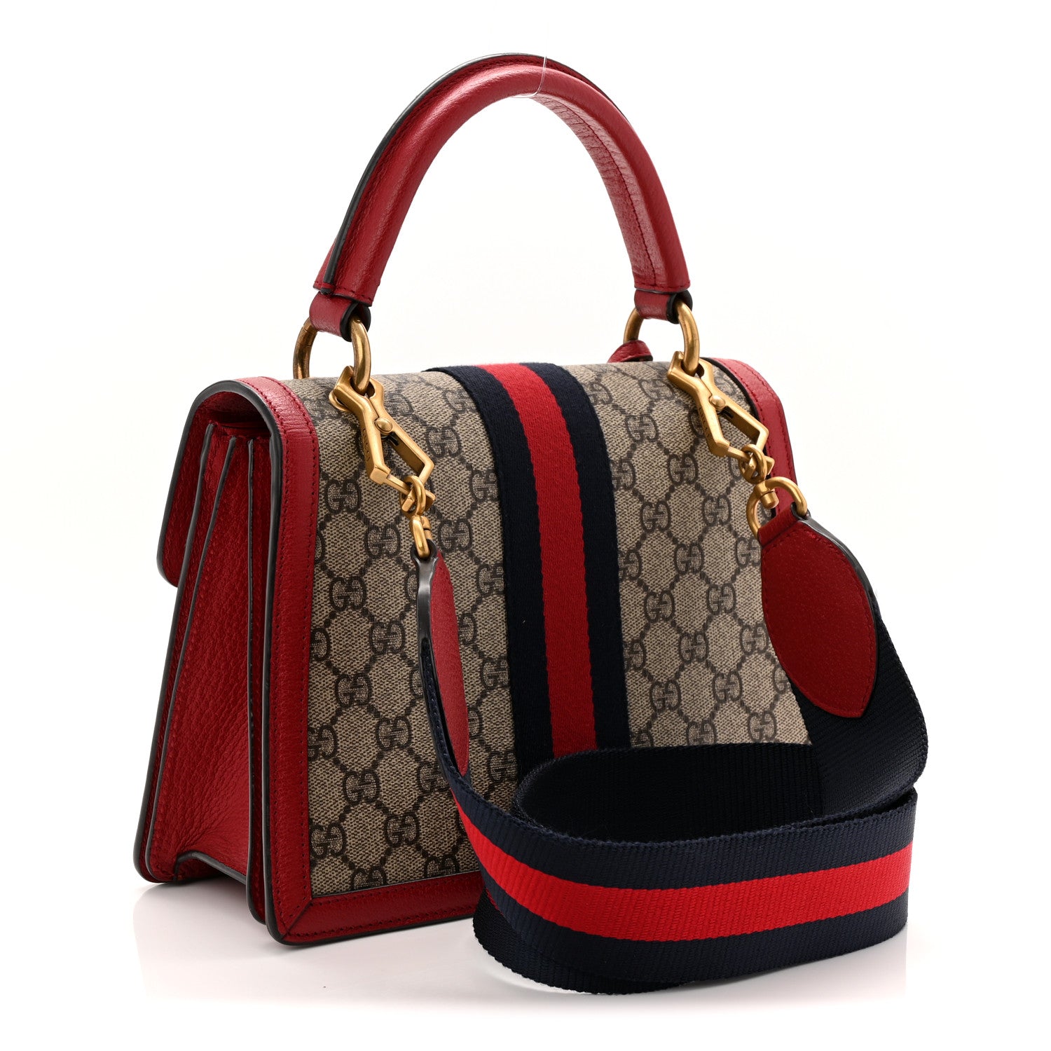 Gucci GG Supreme Monogram Small Queen Margaret Top Handle Bag Red 3 of 10