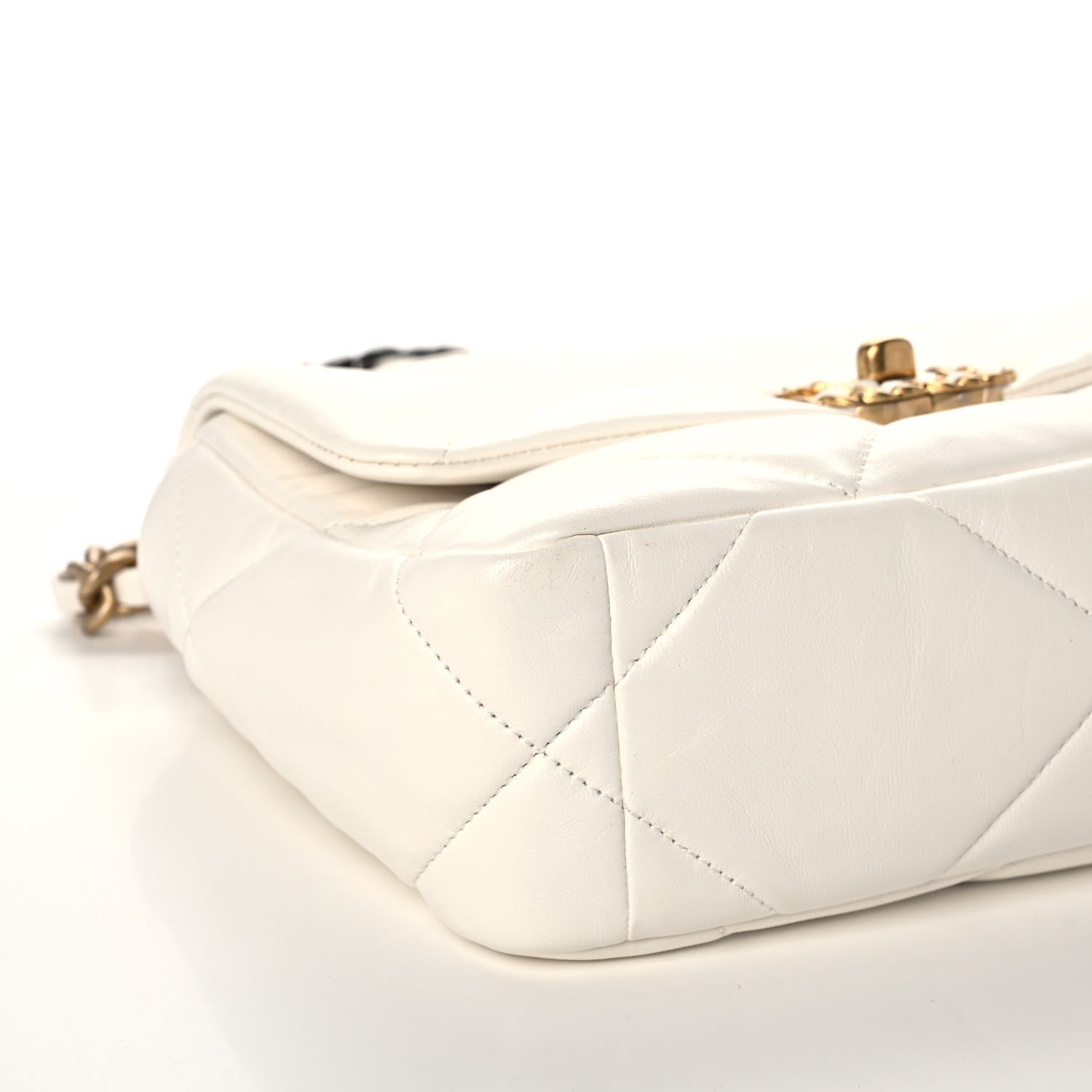 Chanel Lambskin Quilted Medium Chanel 19 Flap White 9 of 10