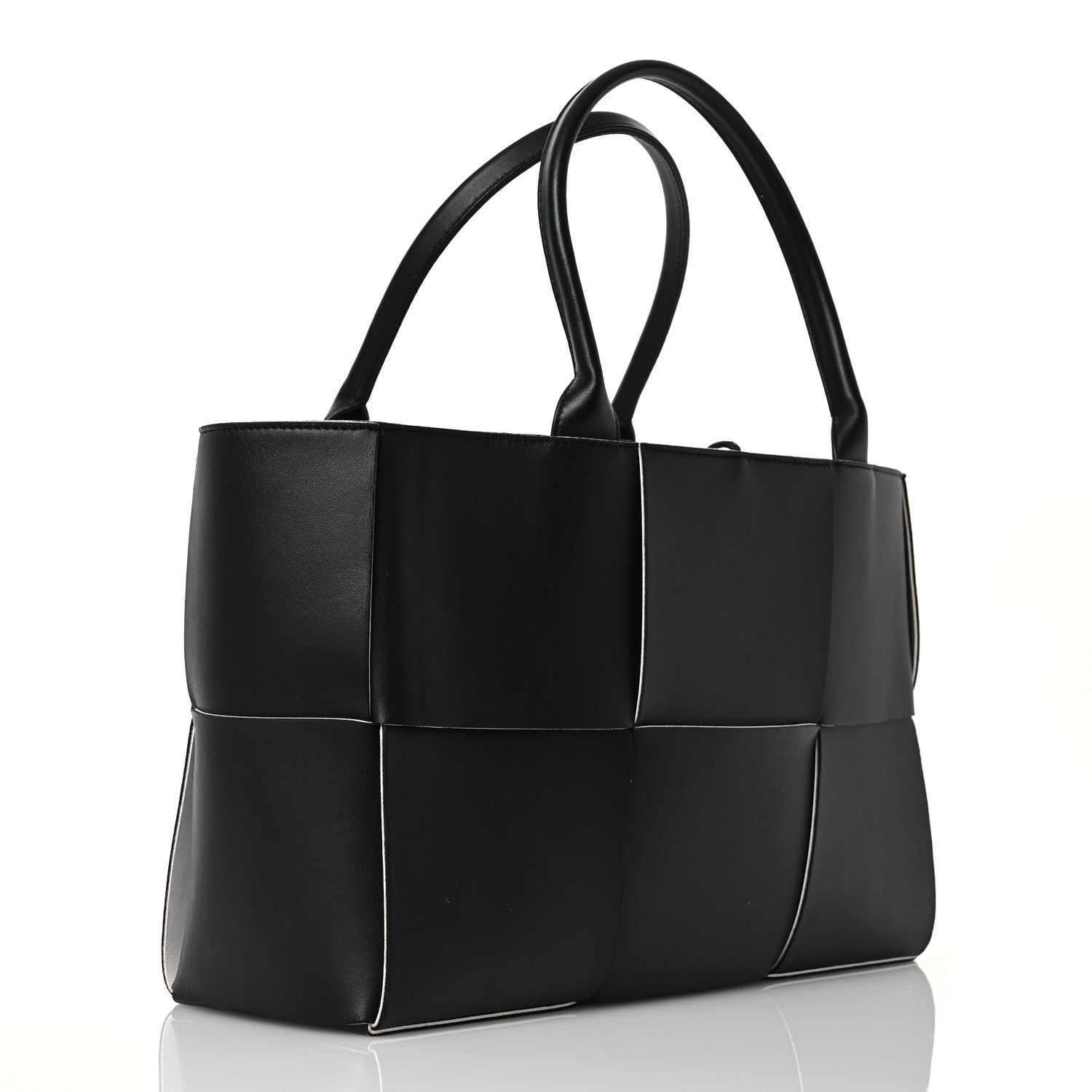 Bottega Veneta Nappa Maxi Intrecciato Arco Tote Black White 4 of 13