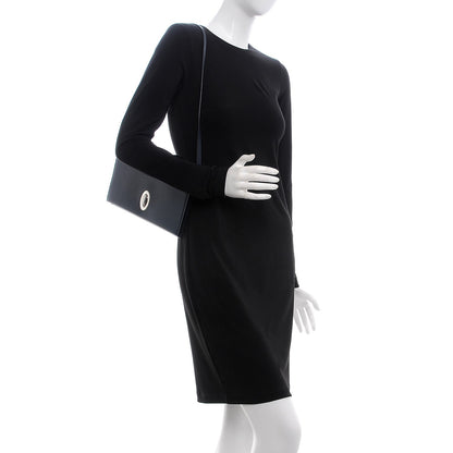 Celine Smooth Calfskin Oval Clutch Navy 2 of 8