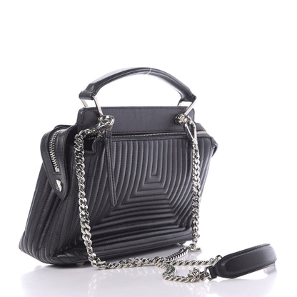 Fendi Shiny Nappa Trapuntata Small DotCom Click Top Handle Chain Satchel Black 3 of 12