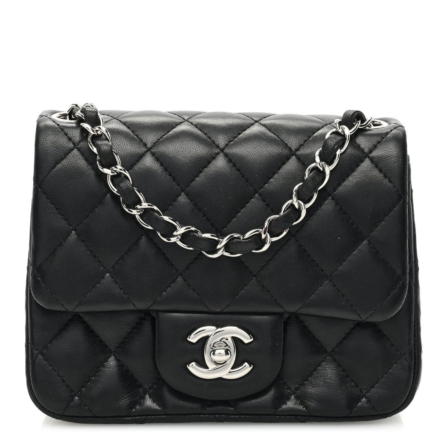 Chanel Lambskin Quilted Mini Square Flap Black 1 of 10