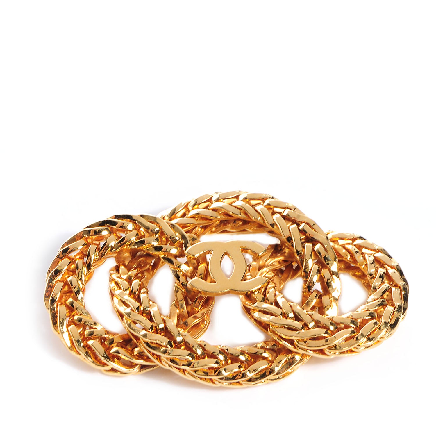 Chanel Large CC Chain Brooch Gold 1 of 5