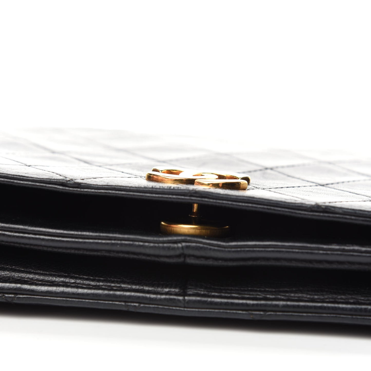 Lambskin Quilted Small Single Flap Black