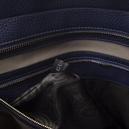 Gucci Pebbled Calfskin Large Lady Tassel Top Handle Bag Dark Blue 8 of 11