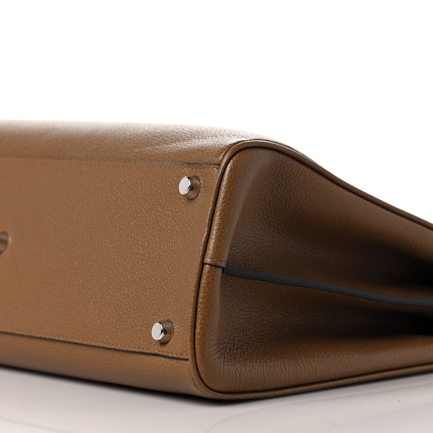 Grainy Calfskin Medium Zumi Top Handle Bag Friky Taupe