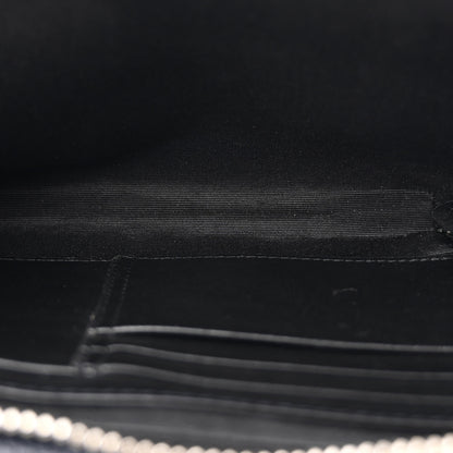 Christian Dior X SHAWN STUSSY Grained Calfskin Ox Head Crossbody Double Zip Crossbody Pouch Navy Blue 6 of 13