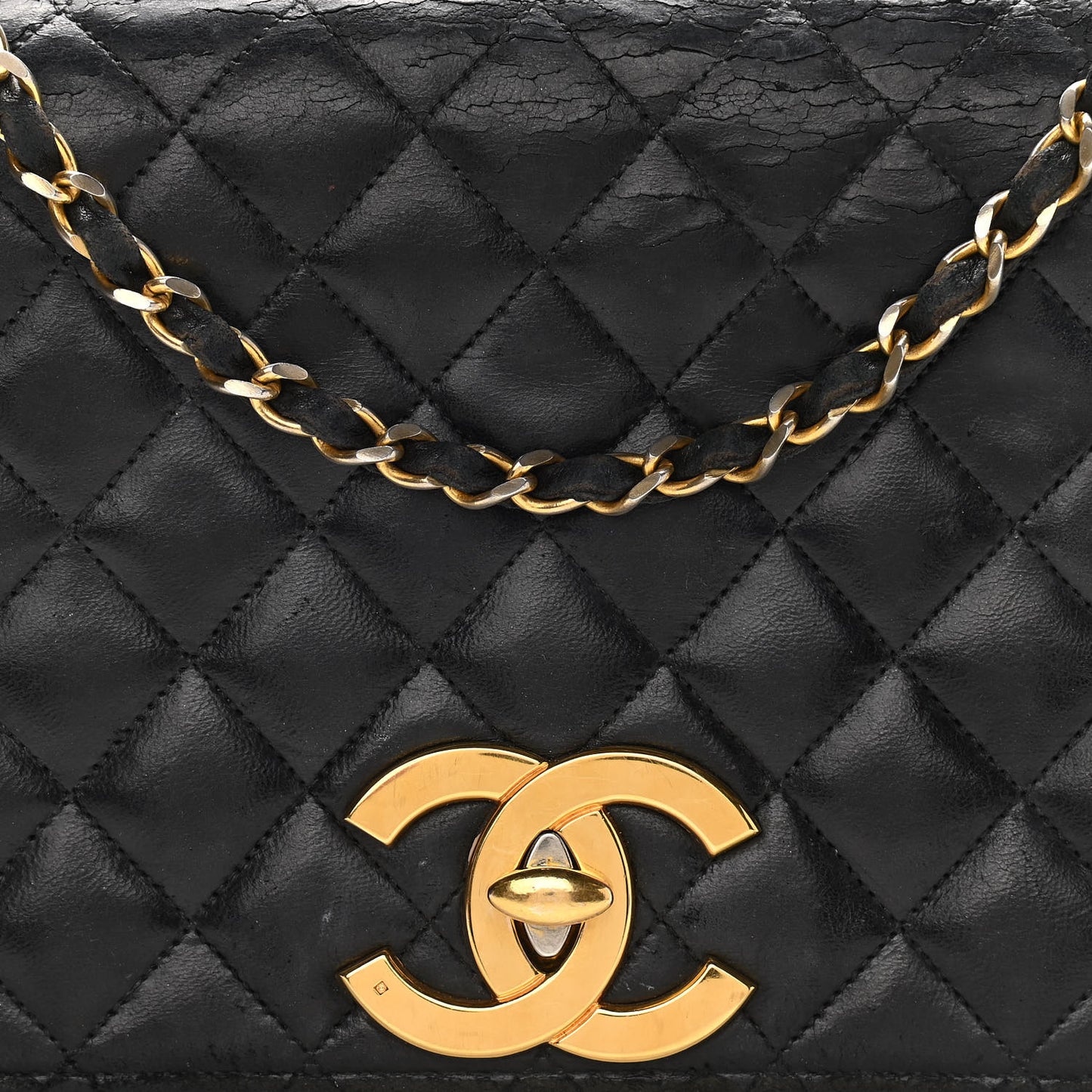 Lambskin Quilted Small Single Flap Black