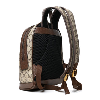 Gucci GG Supreme Monogram Calfskin Web Small Ophidia Day Backpack Beige Ebony New Acero 3 of 12