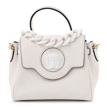 Versace Grained Calfskin Small La Medusa Top Handle Bag White 1 of 9