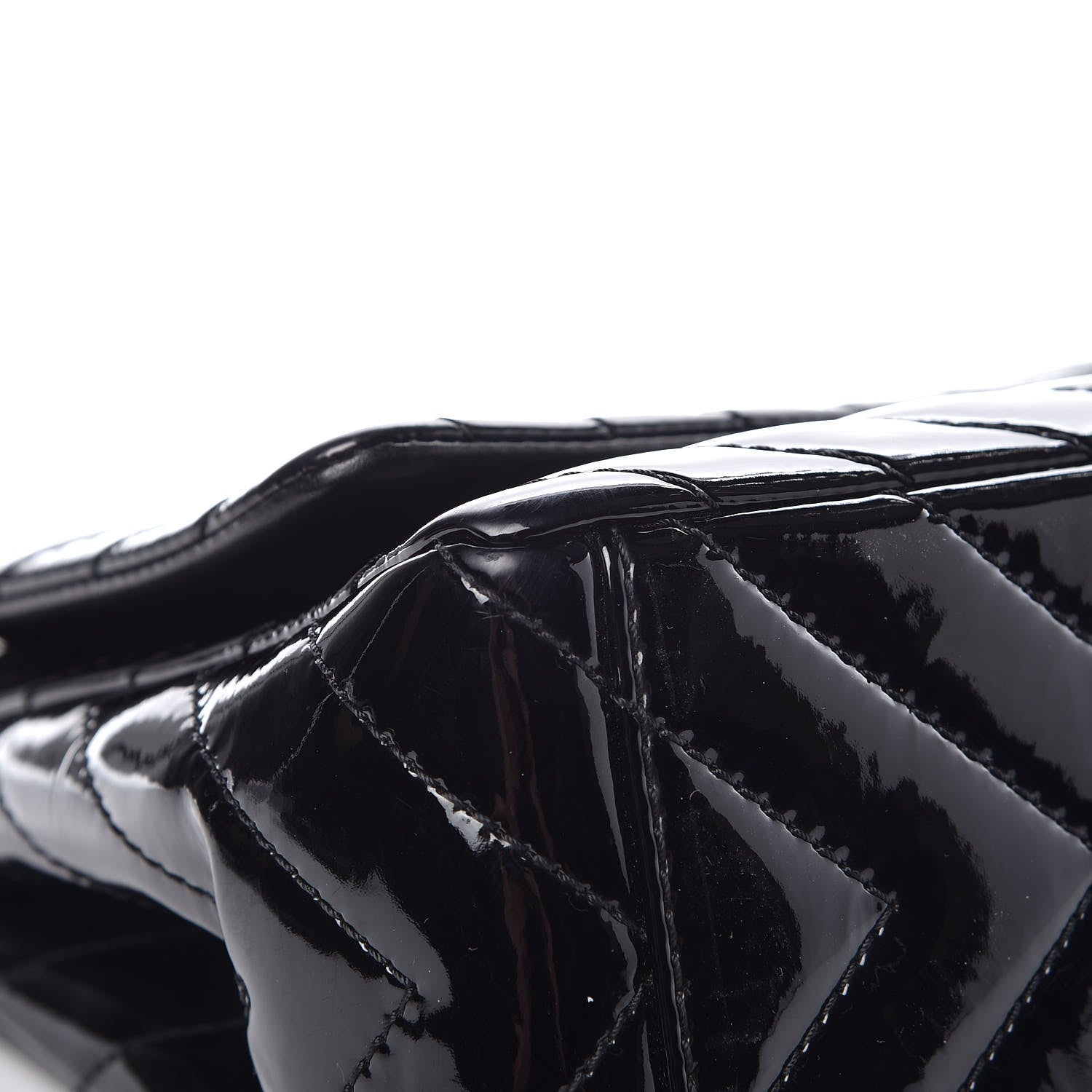 Chanel Patent Chevron Quilted Maxi Single Flap Black 11 of 12
