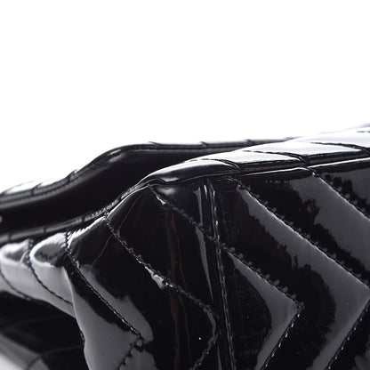Chanel Patent Chevron Quilted Maxi Single Flap Black 11 of 12
