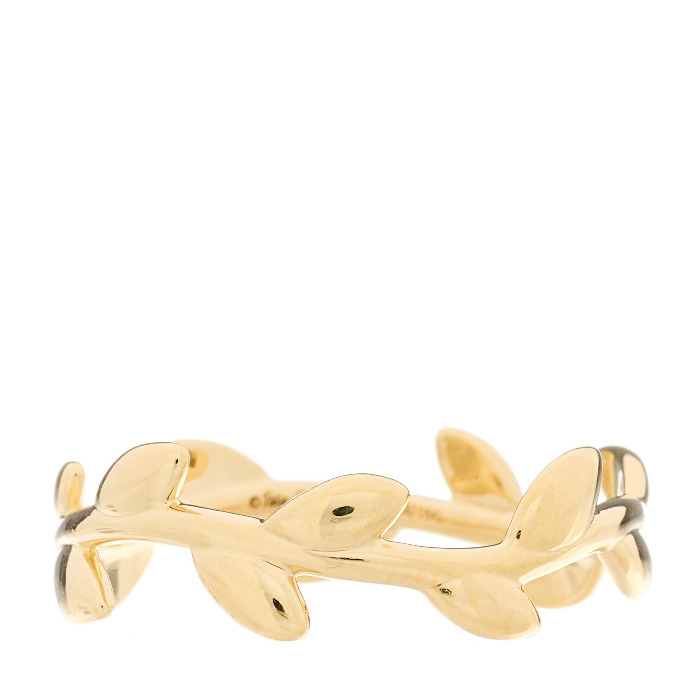 18K Yellow Gold Narrow Paloma Picasso Olive Leaf Band Ring 57 8