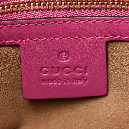 Gucci GG Supreme Monogram Linea A Foldover Tote Beige Hibiscus Red New Rosette 6 of 10