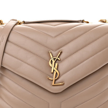 Saint Laurent Calfskin Y Quilted Monogram Medium Loulou Chain Satchel Dusty Grey 8 of 11