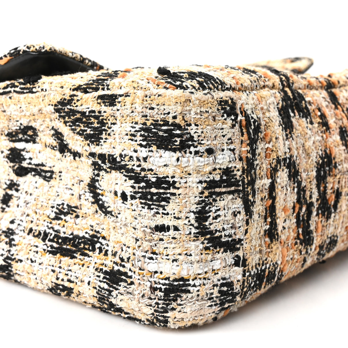 Chanel Tweed Mixed Fibers Leopard Print Small Souplissimo Maxi Flap Brown Black White 9 of 11