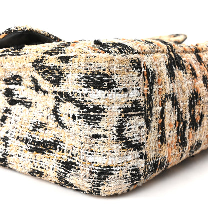 Chanel Tweed Mixed Fibers Leopard Print Small Souplissimo Maxi Flap Brown Black White 9 of 11