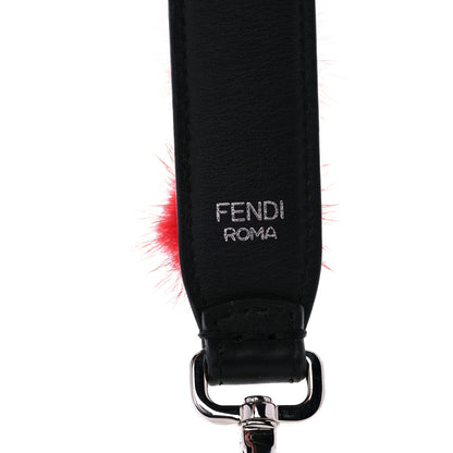 Fendi Mink Fur Pom Pom Mini Strap You Black Multicolor 3 of 7