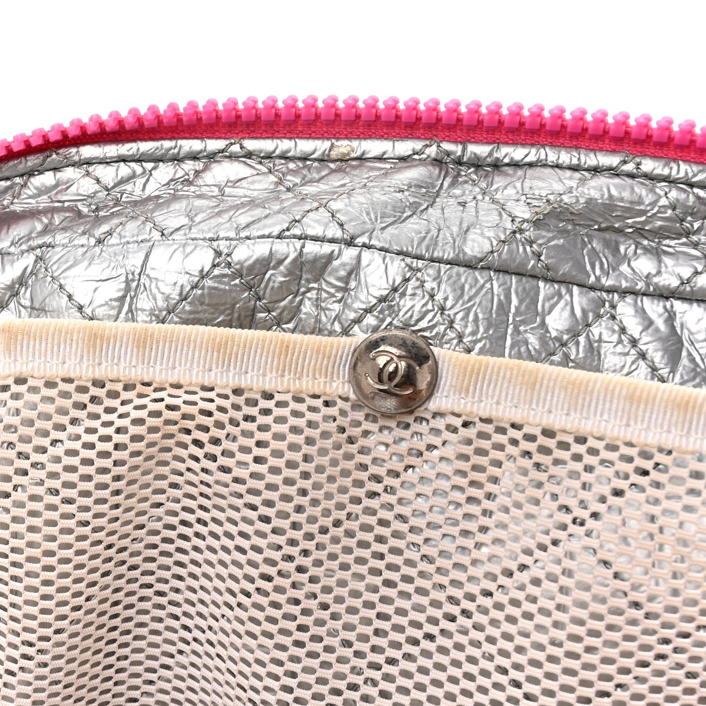 Canvas Gingham Printed CC Lunch Box Bag Pink White