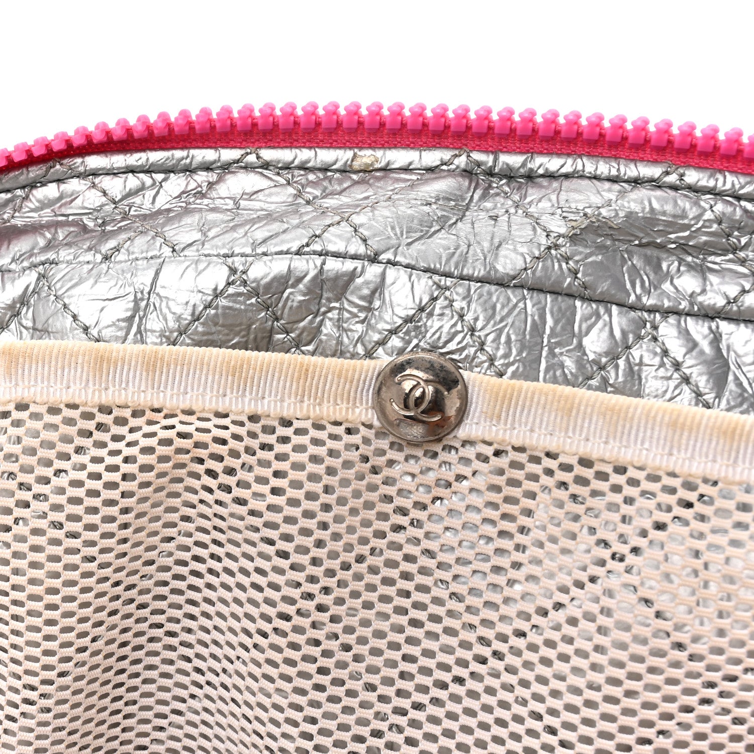 Chanel Canvas Gingham Printed CC Lunch Box Bag Pink White 13 of 16