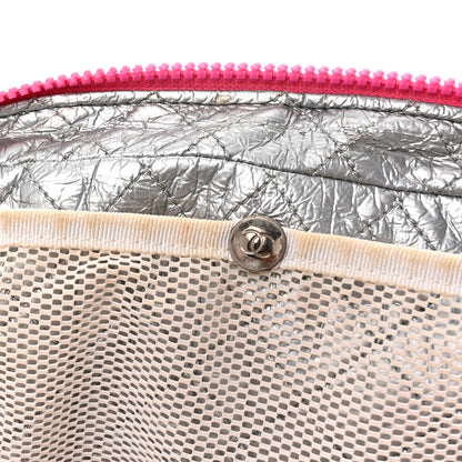Chanel Canvas Gingham Printed CC Lunch Box Bag Pink White 13 of 16