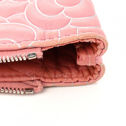Chanel Lambskin Camellia Embossed Cosmetic Pouch Pink 9 of 9