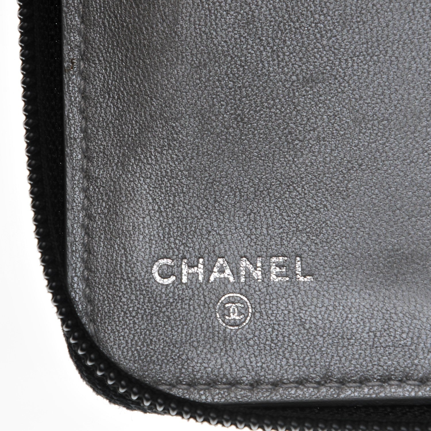 Chanel Lambskin Camellia Embossed Zip Around Organizer Wallet Black 8 of 10