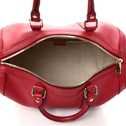 Gucci Calfskin Microguccissima Trim Medium Boston Raspberry Red 5 of 10