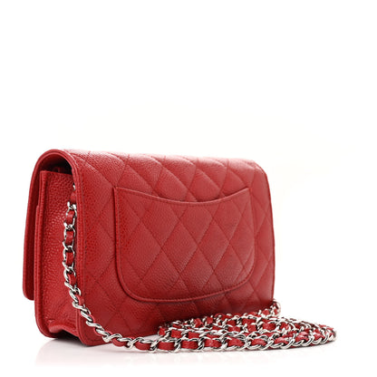 Chanel Caviar Quilted Wallet On Chain WOC Red 2 of 11