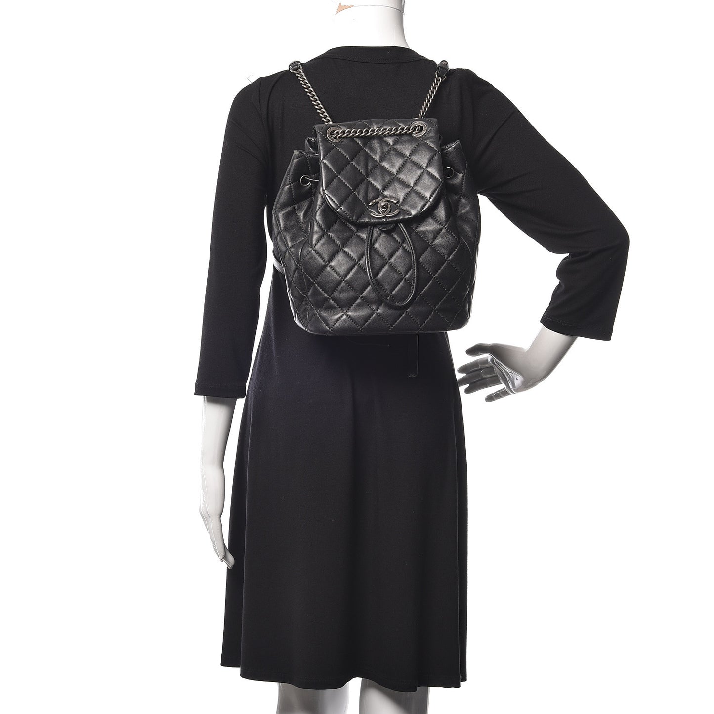 Lambskin Quilted Daily Supple Backpack Black