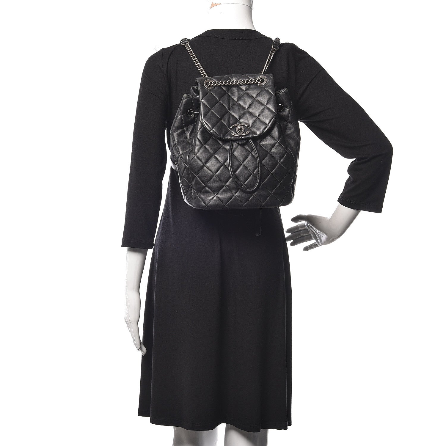 Chanel Lambskin Quilted Daily Supple Backpack Black 2 of 17