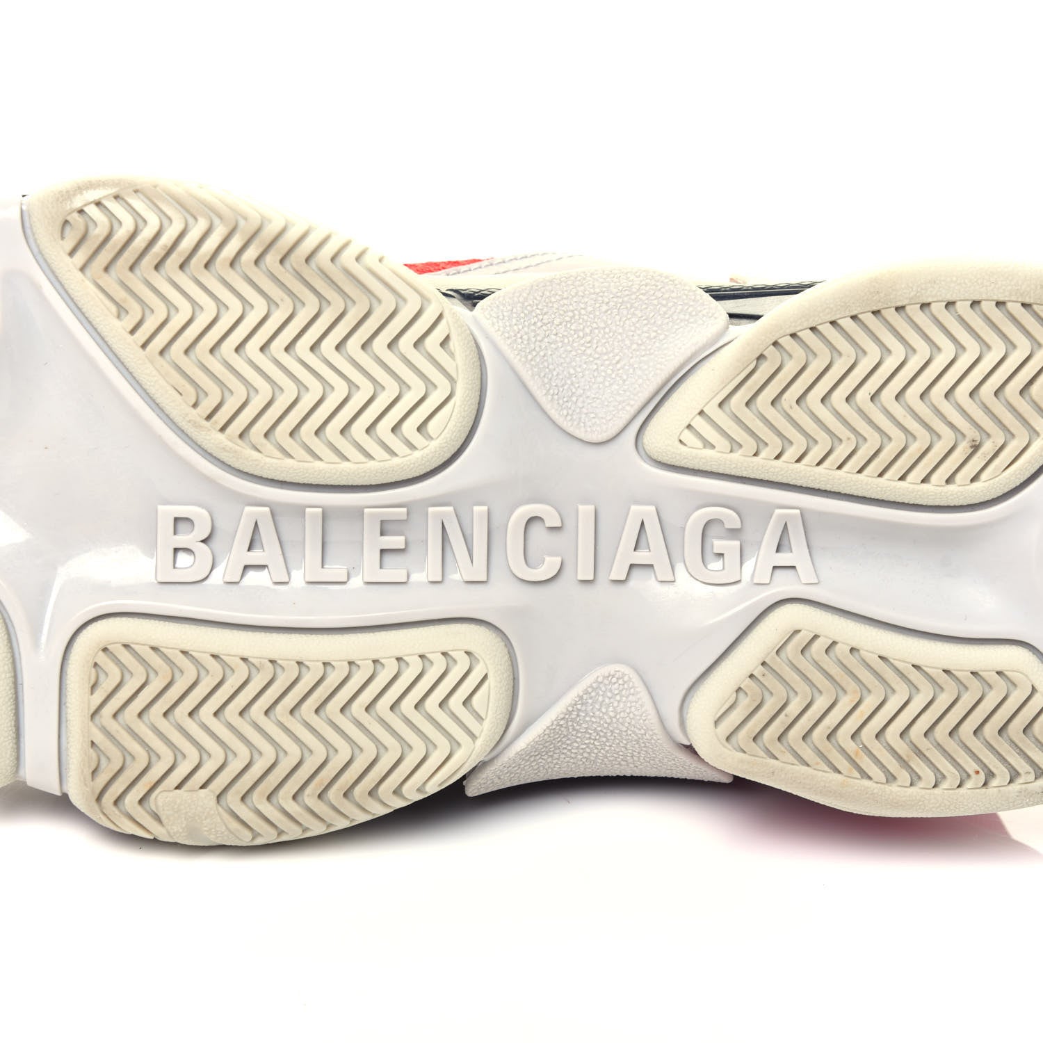 Balenciaga Fabric Mesh Womens Triple S Sneakers 40 Red Grey White 8 of 8
