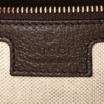 Gucci GG Supreme Monogram Textured Calfskin Web Super Mini Ophidia Shoulder Bag Beige Ebony New Acero 6 of 11