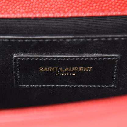 Saint Laurent Grain De Poudre Small Monogram Kate Satchel Red 6 of 10