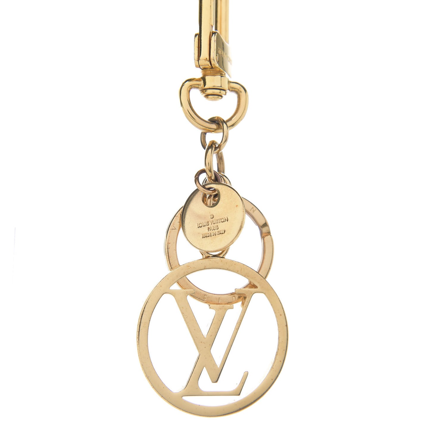 LV Circle Bag Charm Key Holder Gold