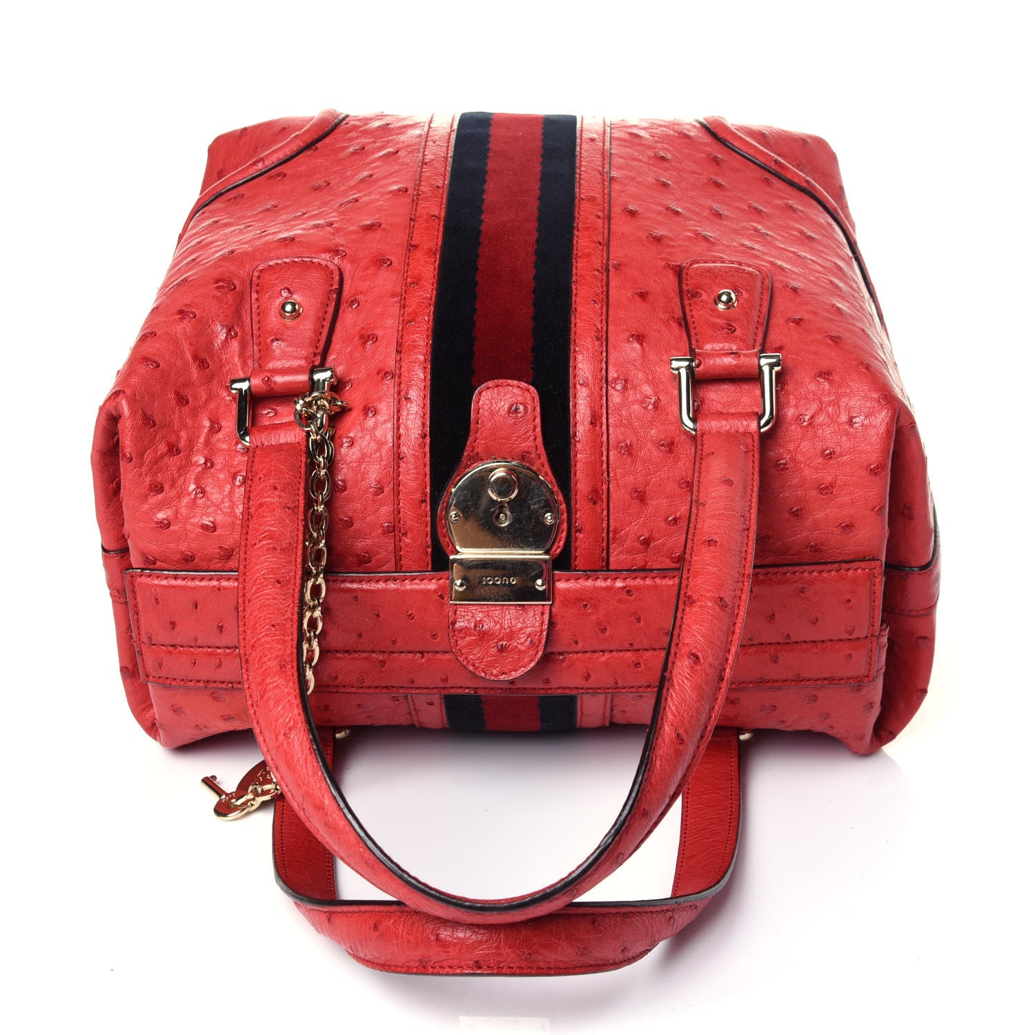 Gucci Ostrich Treasure Boston Red 11 of 12