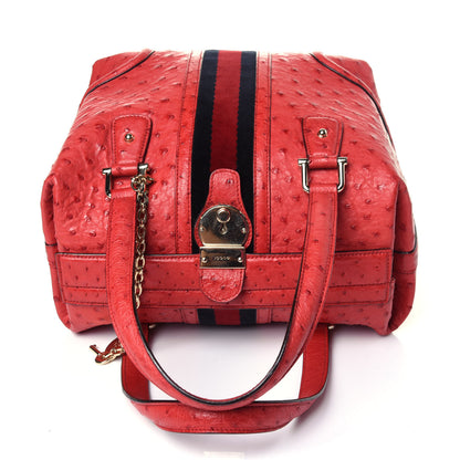 Gucci Ostrich Treasure Boston Red 11 of 12