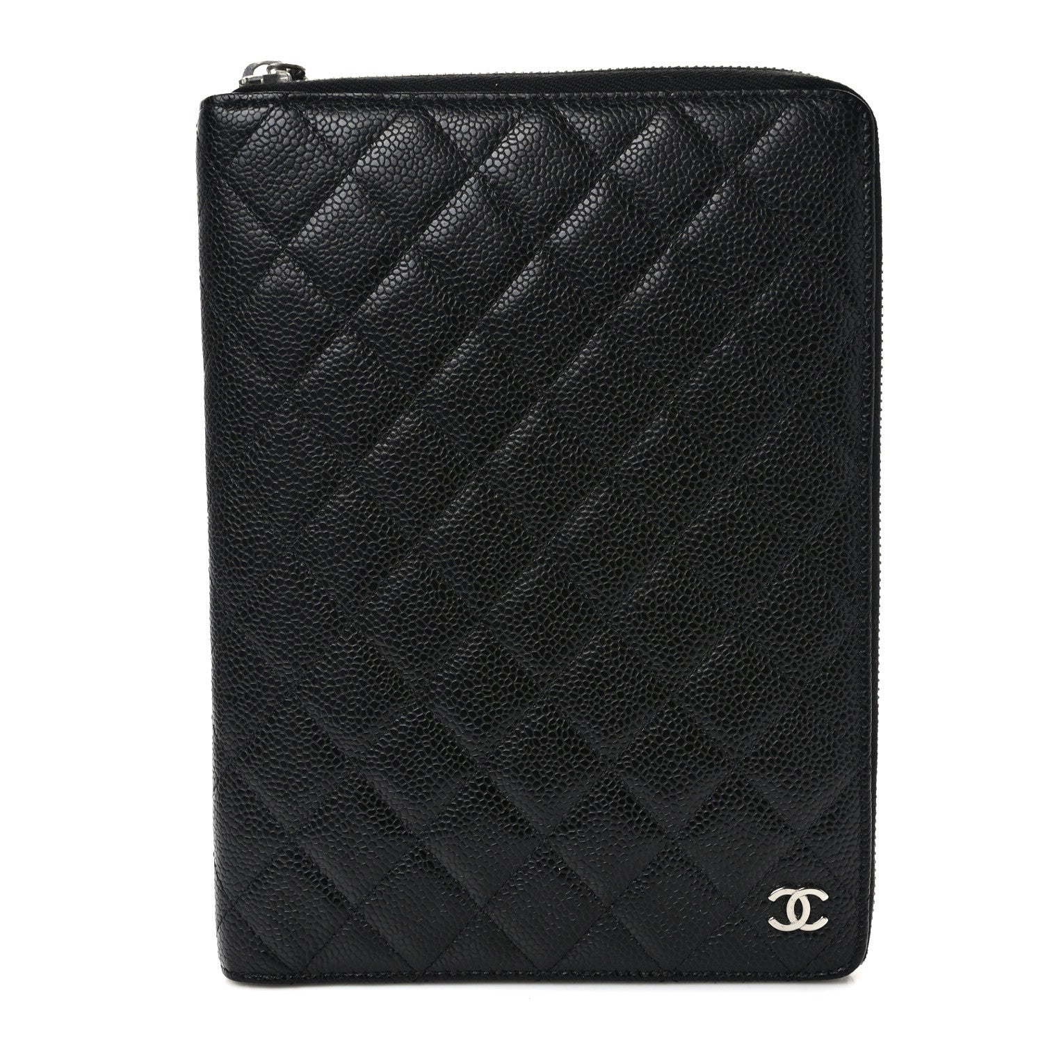 Chanel Caviar Quilted Zip Around Notebook Agenda Cover Black 1 of 6