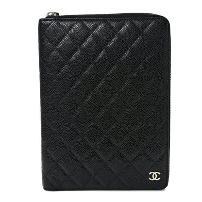Chanel Caviar Quilted Zip Around Notebook Agenda Cover Black 1 of 6