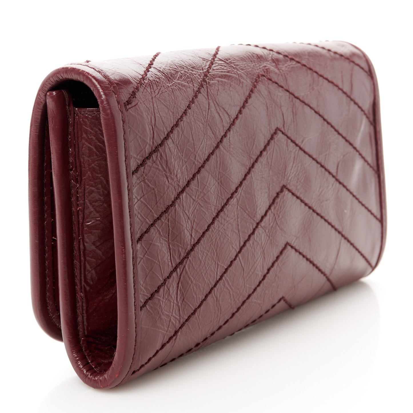 Crinkled Calfskin Matelasse Monogram Niki Wallet Rouge Legion