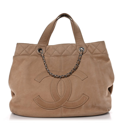 Chanel Suede Large Trianon Tote Beige 1 of 10