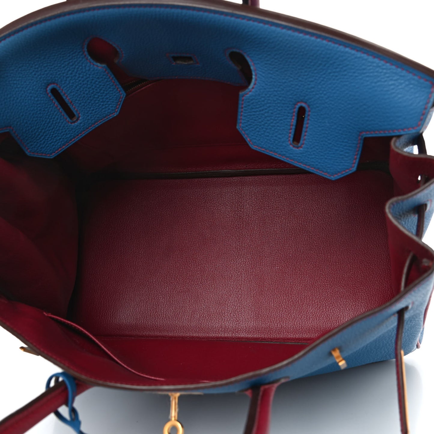 Togo Bi Color Horseshoe Birkin 35 Mykonos Rubis